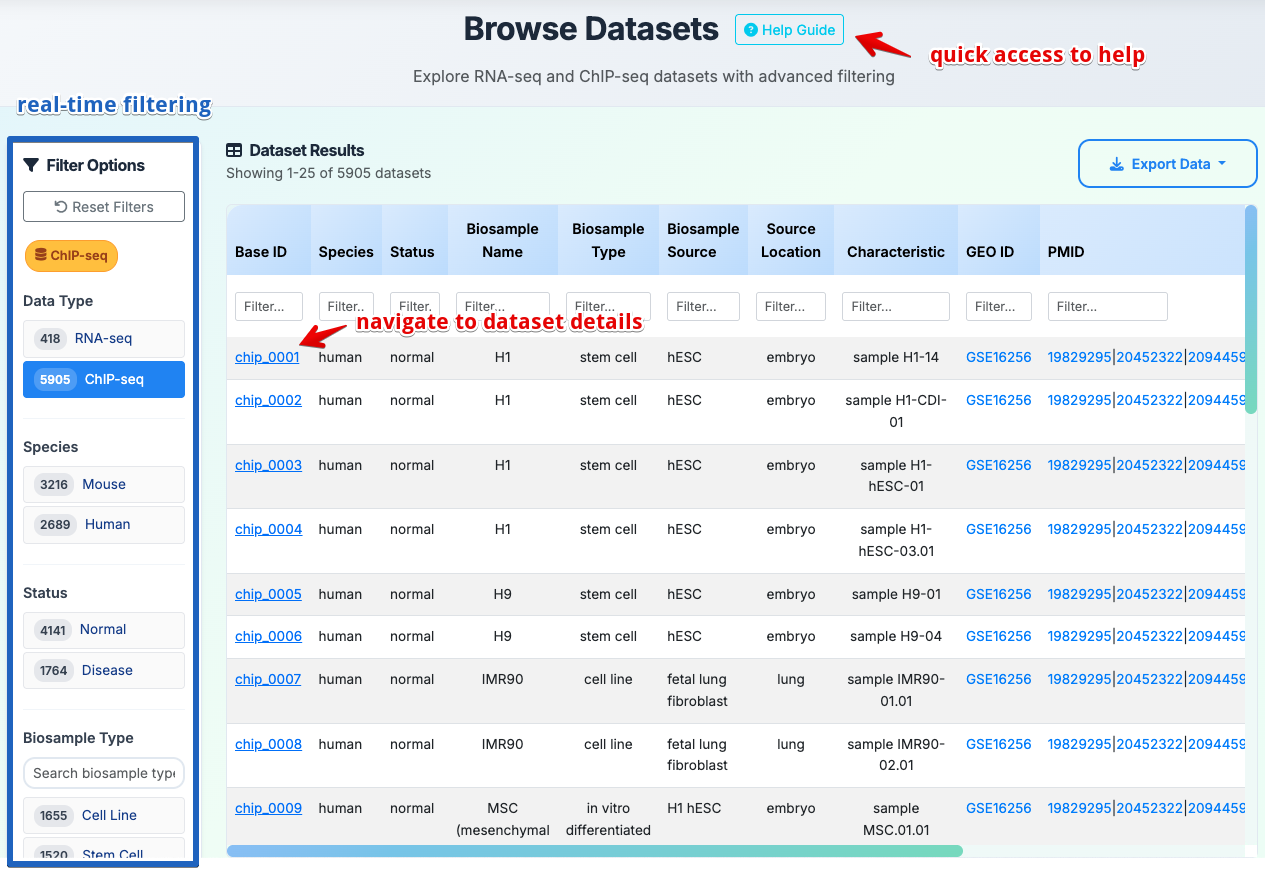 Browse Interface
